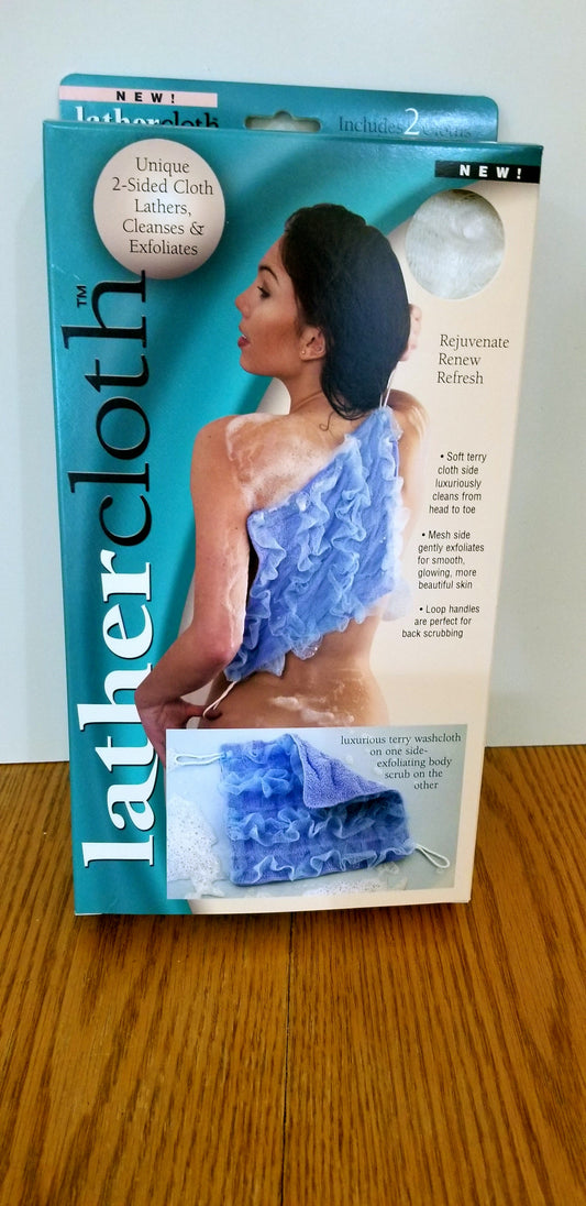 Lather Cloth™ – Luxury Exfoliating Body & Back Scrubber - WHITE (12” x 12”)