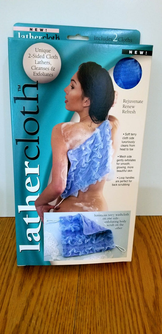 Lather Cloth™ – Luxury Exfoliating Body & Back Scrubber - BLUE (12” x 12”)