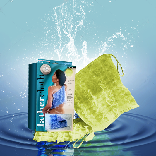 Lather Cloth™ – Luxury Exfoliating Body & Back Scrubber - GREEN "Sage" (12” x 12”)