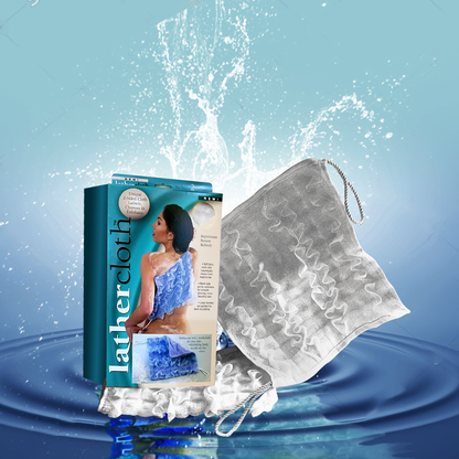 Lather Cloth™ – Luxury Exfoliating Body & Back Scrubber - WHITE (12” x 12”)