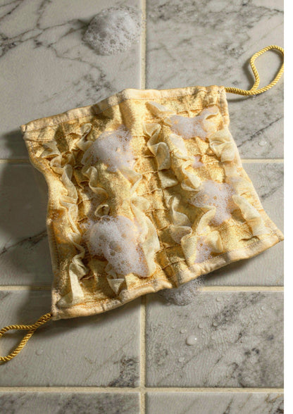 Lather Cloth™ – Luxury Exfoliating Body & Back Scrubber - HONEY (12” x 12”)