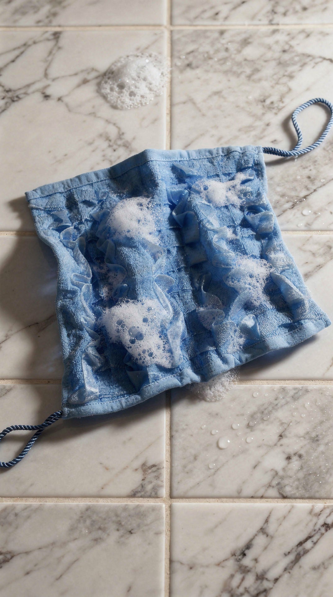 Lather Cloth™ – Luxury Exfoliating Body & Back Scrubber - BLUE (12” x 12”)
