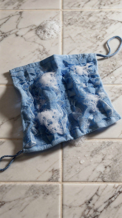Lather Cloth™ – Luxury Exfoliating Body & Back Scrubber - BLUE (12” x 12”)