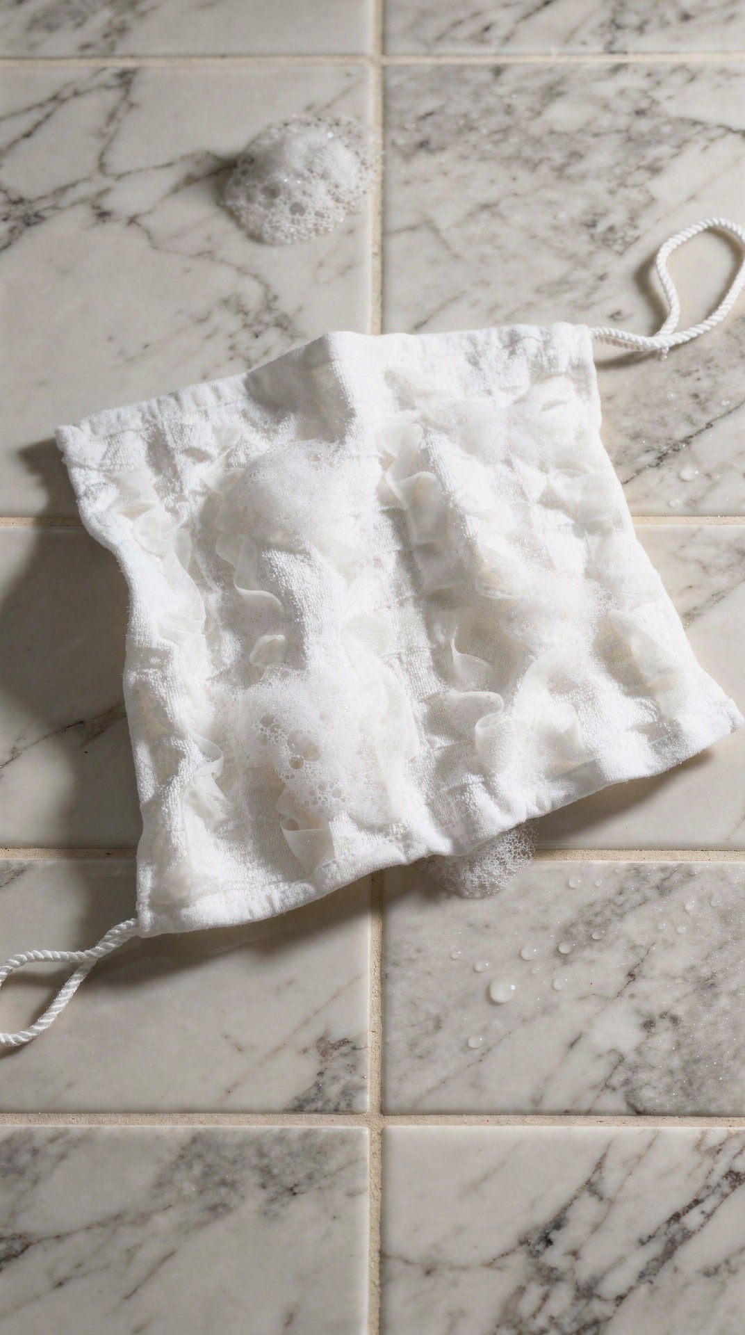 Lather Cloth™ – Luxury Exfoliating Body & Back Scrubber - WHITE (12” x 12”)