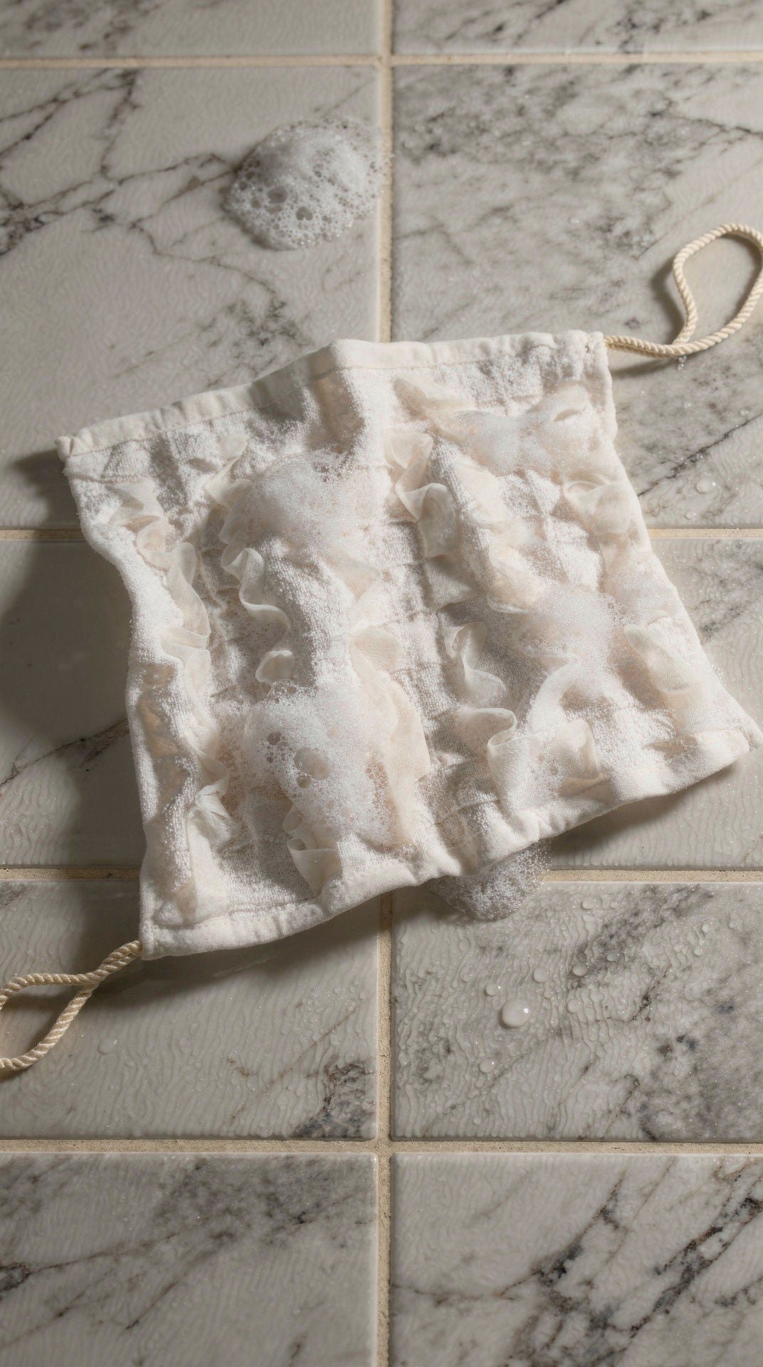 Lather Cloth™ – Luxury Exfoliating Body & Back Scrubber - IVORY (12” x 12”)
